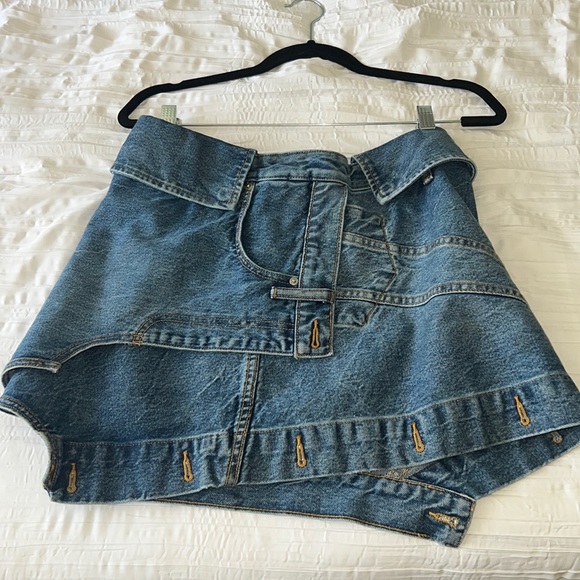 Alexander Wang Asymmetrical Blue Denim Skirt - Picture 1 of 3